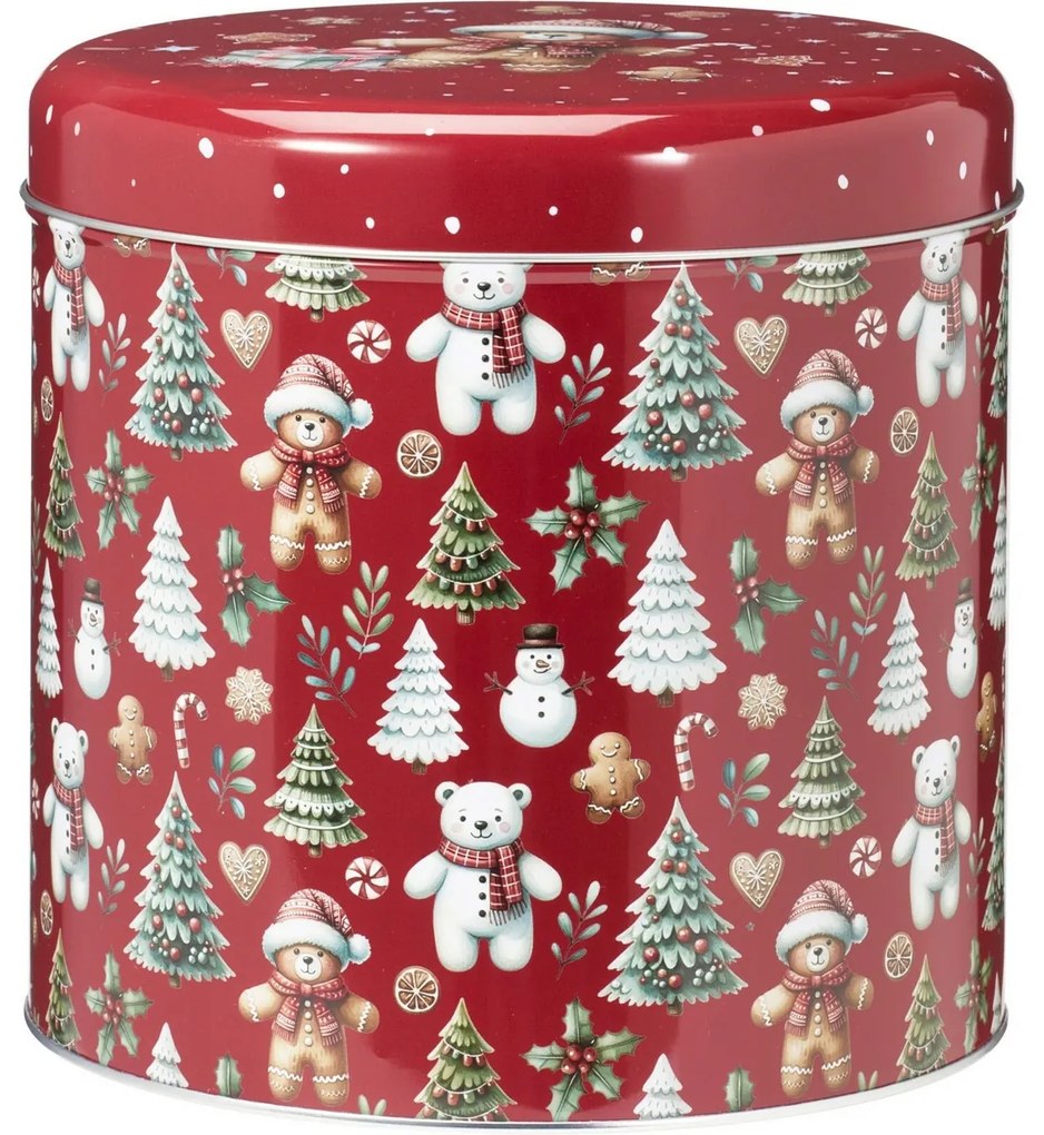 2 darab karácsonyi Teddies fémdoboz szett