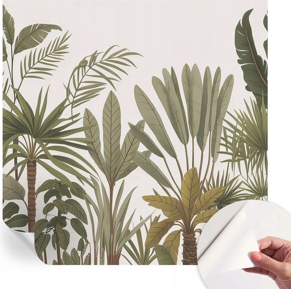 Öntapadós Mosható Fali Fotótapéta Egzotikus levelek 250x250 cm