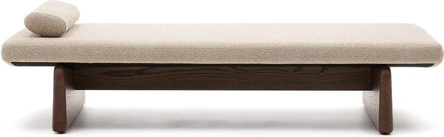 Bézs-sötét natúr színű zsenília heverő (variálható sarok) Topaz – Kave Home