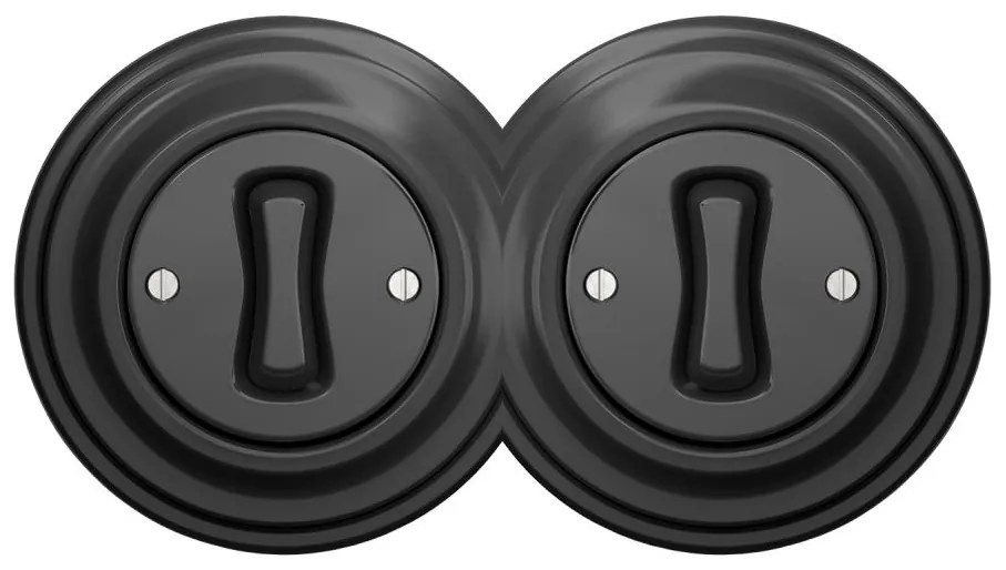 Kliklap - Dupla retro egypólusú kapcsoló 1-es kerettel, antracit