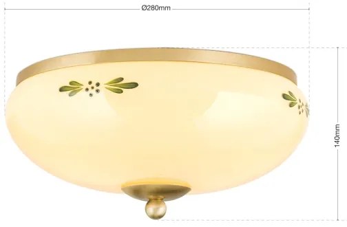 Orion DL 7-673 - Mennyezeti lámpa LANDHAUS 2xE27/60W/230V átm. 28 cm réz/bézs