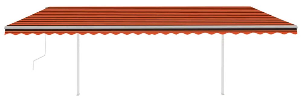 narancssárga-barna szélérzékelős és LED-es napellenző 6 x 3,5 m
