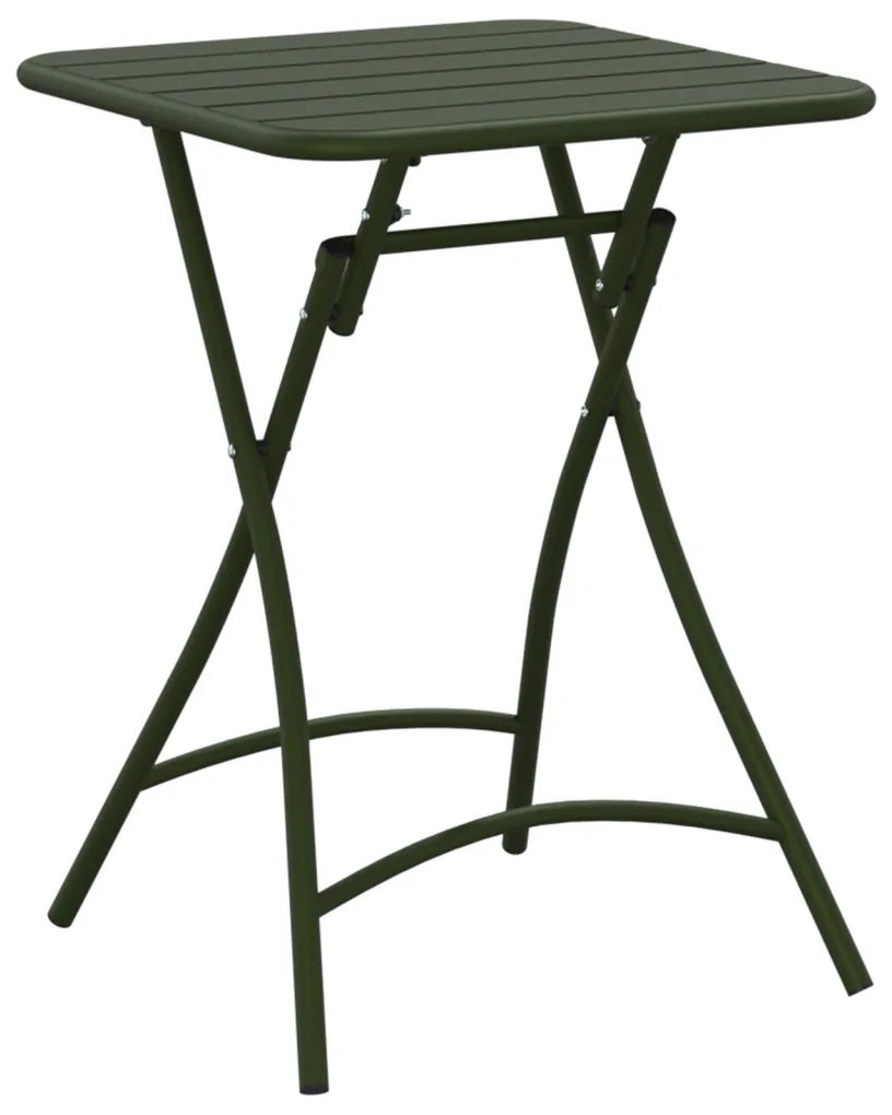 Kerti Asztal Sötétzöld 55 x 55 x 73 cm Porfestett acél