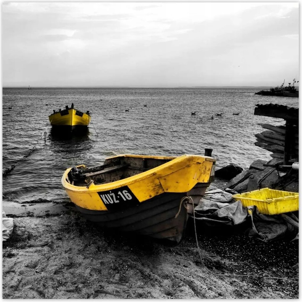 Poszterek 140x140 Csónakok a balti tengerparton