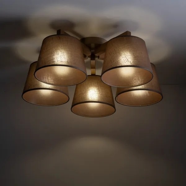 Brilagi - Felületre szerelhető csillár LATTE SABIA 5xE27/15W/230V fenyő/barna