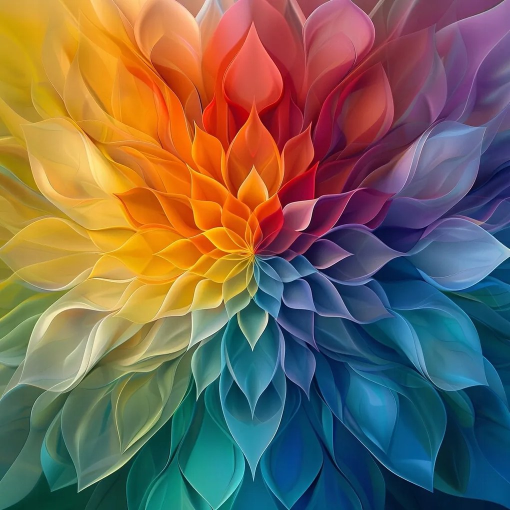 Vászonkép Canvas Mandala Virág Absztrakt Szivárvány Dekoráció 80x80