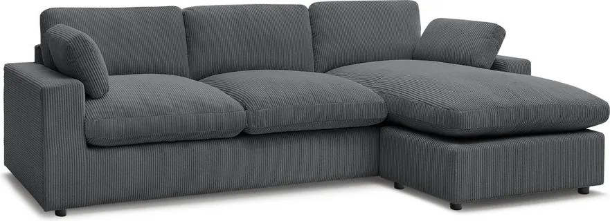 Sötétszürke kordbársony sarokkanapé Belair – Bobochic Paris