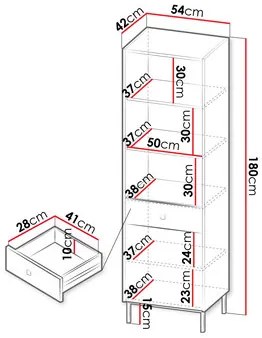 Regál Probazzo 1D1SZ (fehér + arany) . 1104877
