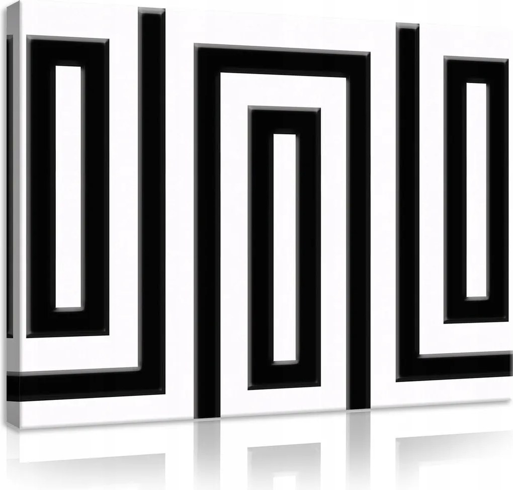 Vászonkép 60x40 Geometrikus minta fekete-fehér absztrakt minimalizmus dinamika