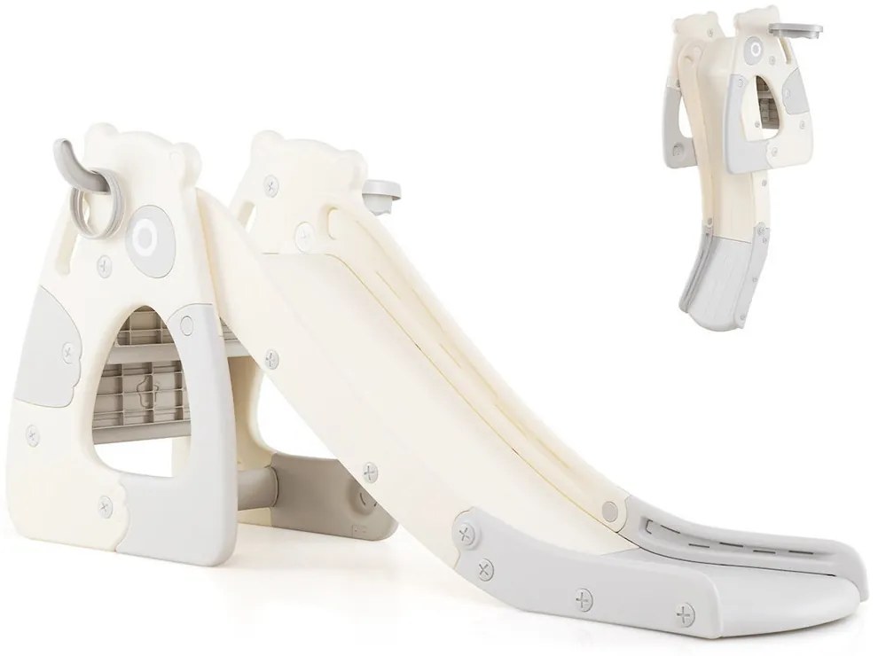 Összecsukható csúszda kosárpalánkkal, gyűrűdobálóval