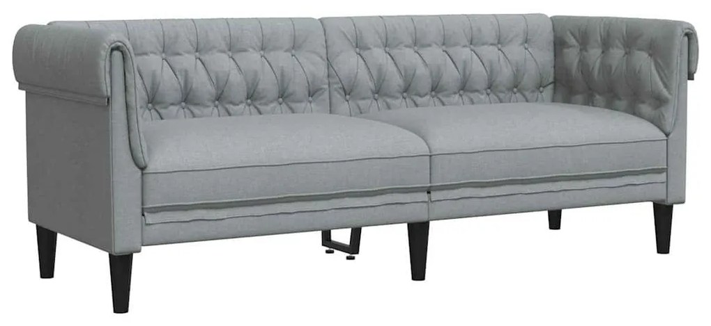 Chesterfield kanapé Világosszürke 201.5 x 74.5 x 74.5 cm szövet