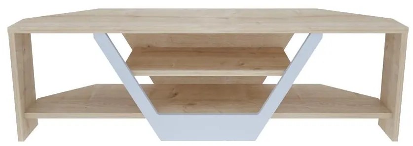 TV szekrény Sares - Oak, White