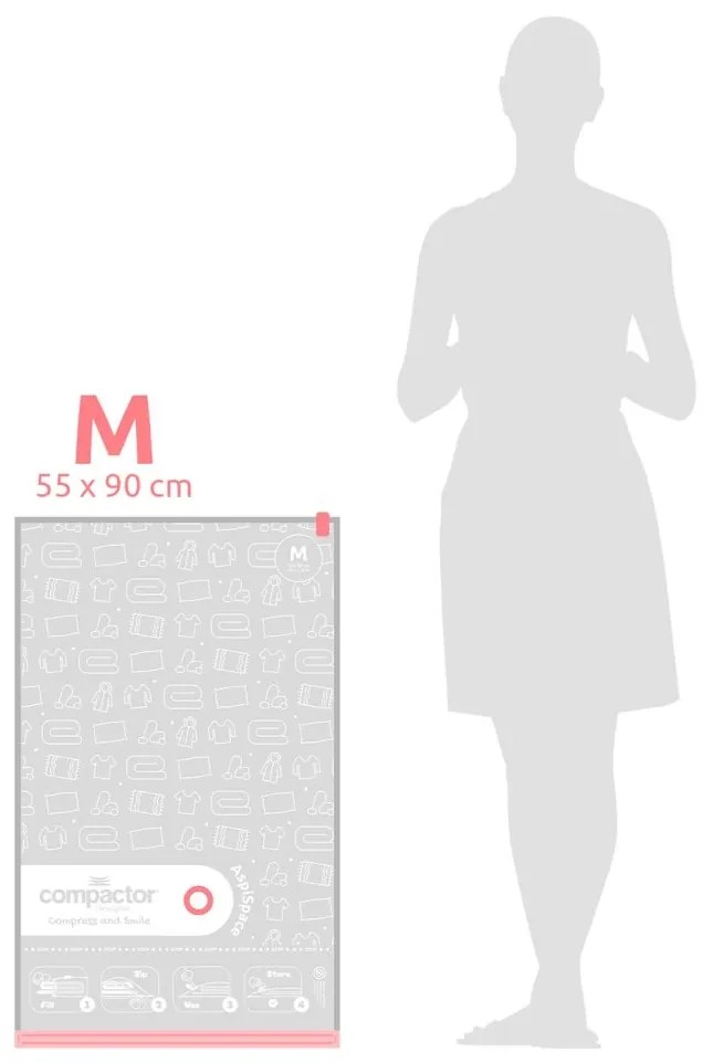 Tömörítő Aspispace M 70 l, 55 x 90 cm, 10 db,vákuumos tároló zsákok készlete, 10 db, 10 db
