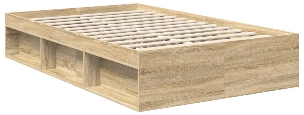 vidaXL Ágykeret fejtámlával Sonoma 120 x 200 cm Tömör fenyőfa