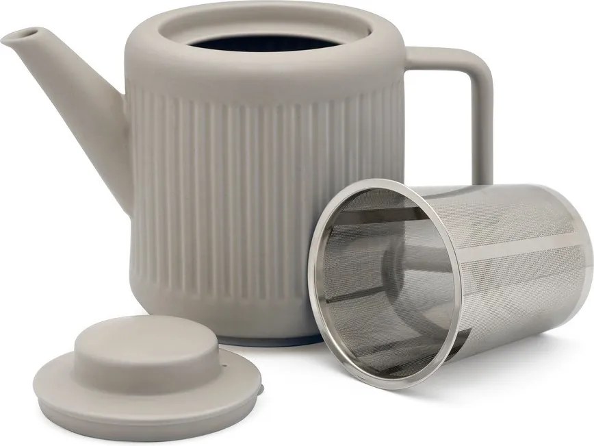 Szürke porcelán teáskanna szűrővel 1,2 l Skagen – Bredemeijer
