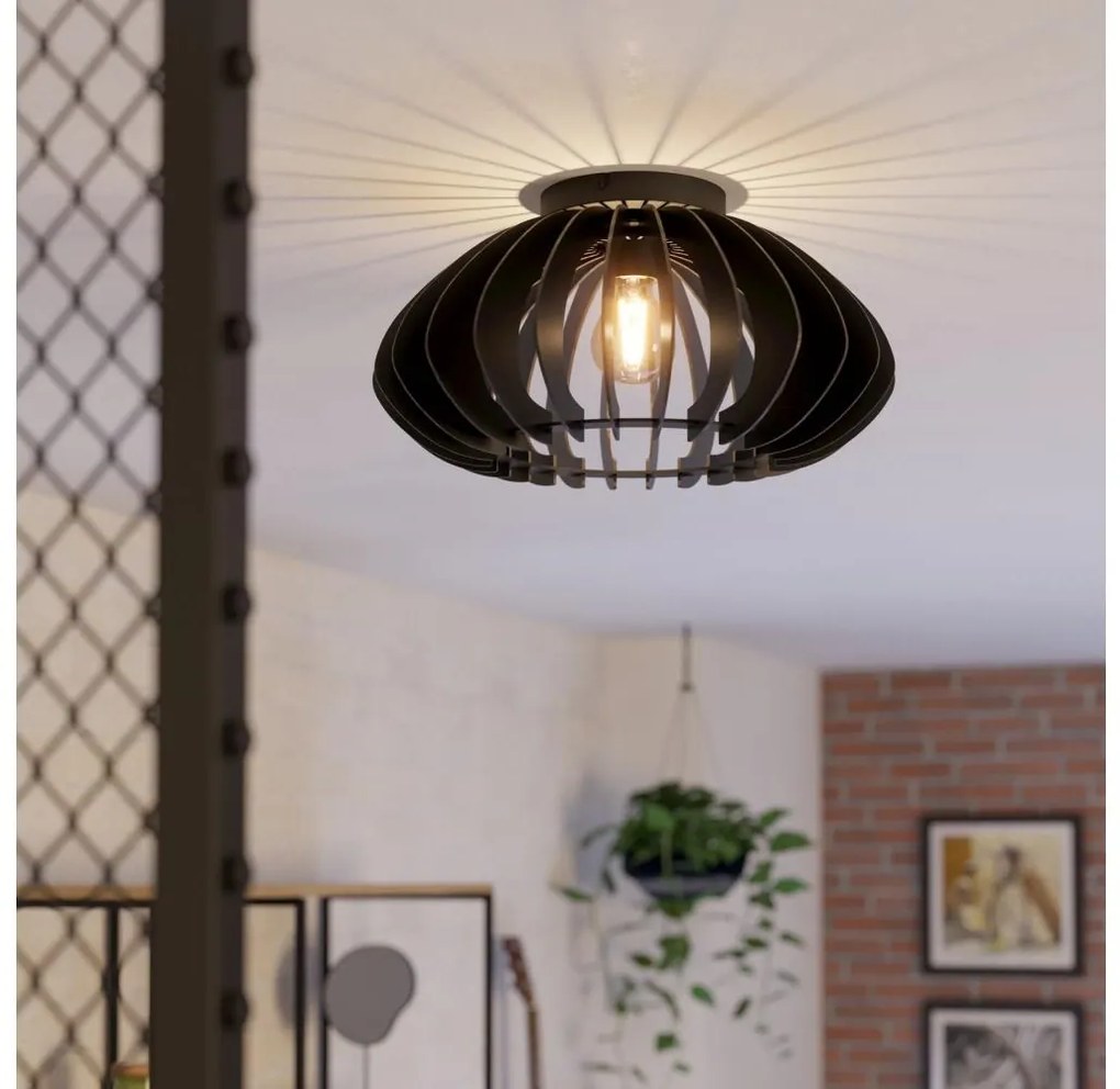 Eglo 901001 - Mennyezeti lámpa COSSANO 1xE27/40W/230V átm. 45 cm fekete
