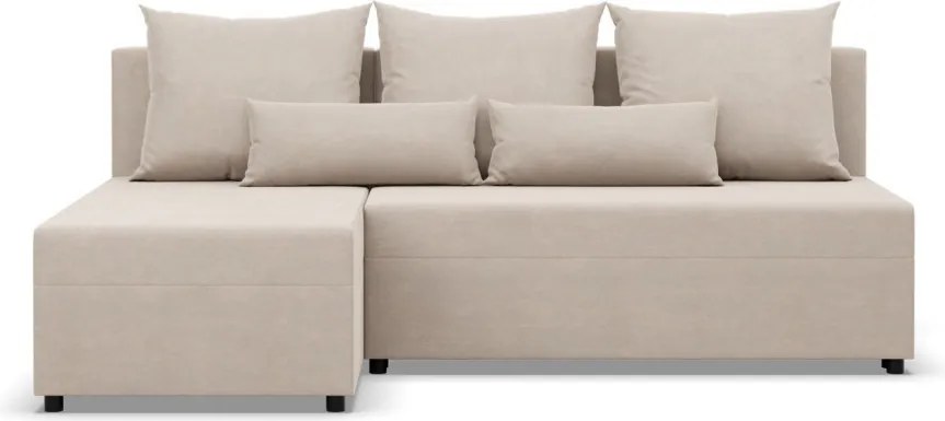 Nobu sarokkanapé, bársony, univerzális oldal, bézs