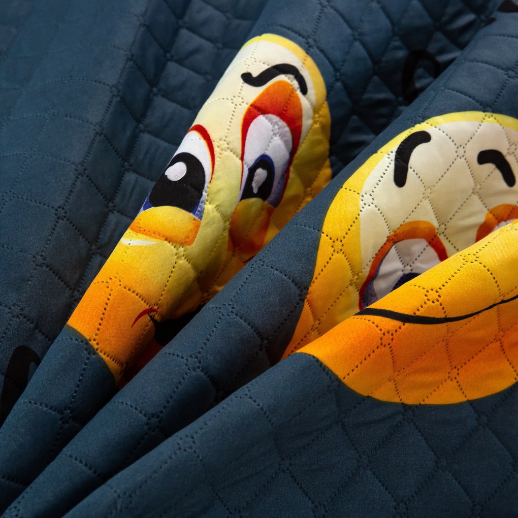 Ágytakaró EMOJI NYELVKIÖLTŐS szürke Méret: 170 x 210 cm