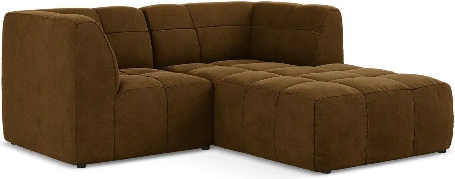 Mustársárga bársony sarokkanapé (jobb oldali-heverő résszel) Aloha – Makamii