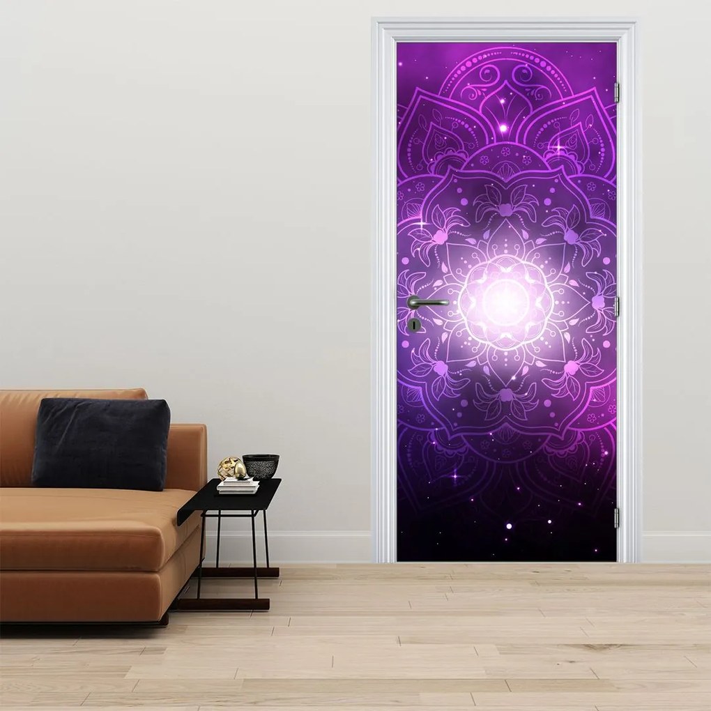 Fotótapéta ajtóra - Lila absztrakció (95x205cm)