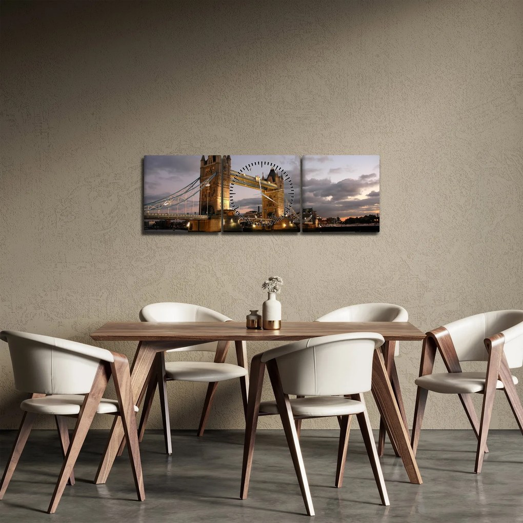 Kép - Tower Bridge éjszaka (órával) (90x30 cm)