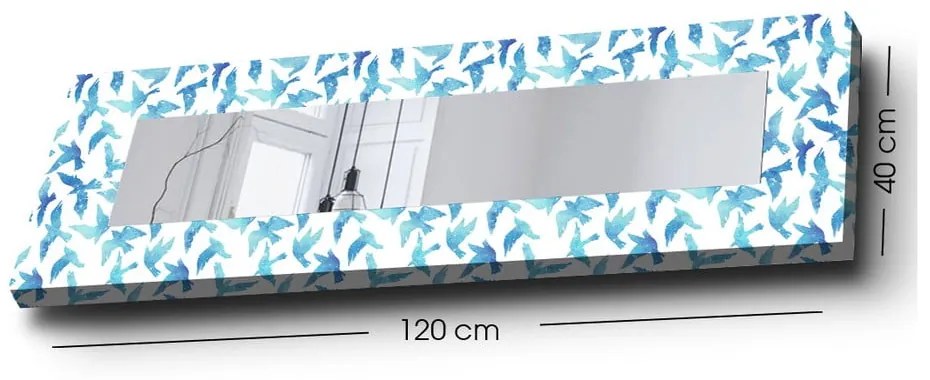 Fali tükör tömörfa kerettel 40x120 cm – Wallity