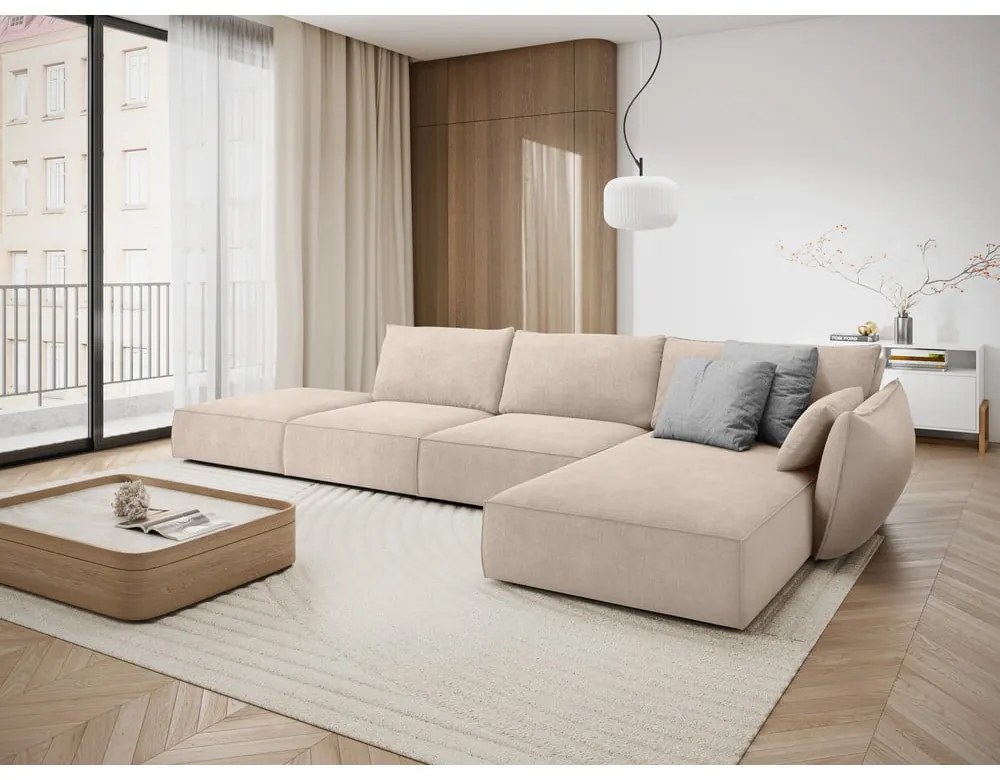 Bézs sarokkanapé (jobb oldali) Vanda – Mazzini Sofas