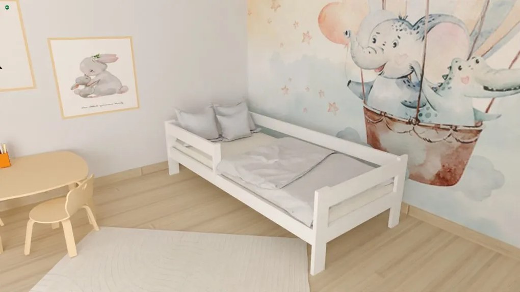 Ala fenyő gyerekágy fehér 80x160 + habmatrac