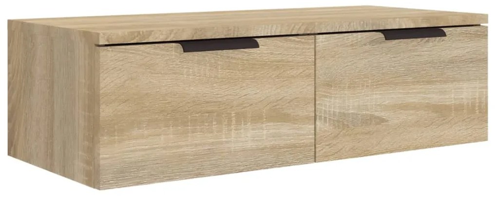 2 db sonoma tölgyszínű szerelt fa fali szekrény 68x30x20 cm