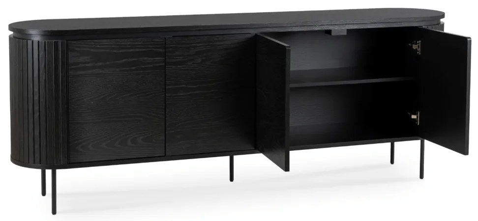 Ovális Komód Fekete Színben. BECK 200 cm.