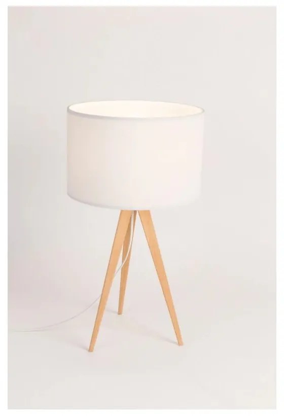 Tripod Wood fehér asztali lámpa, ø 28 cm - Zuiver