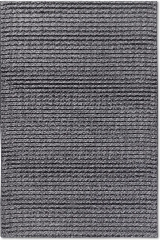 Hurkolt gyapjú szőnyeg 200x290cm, kézzel szőtt grafit egyszínű