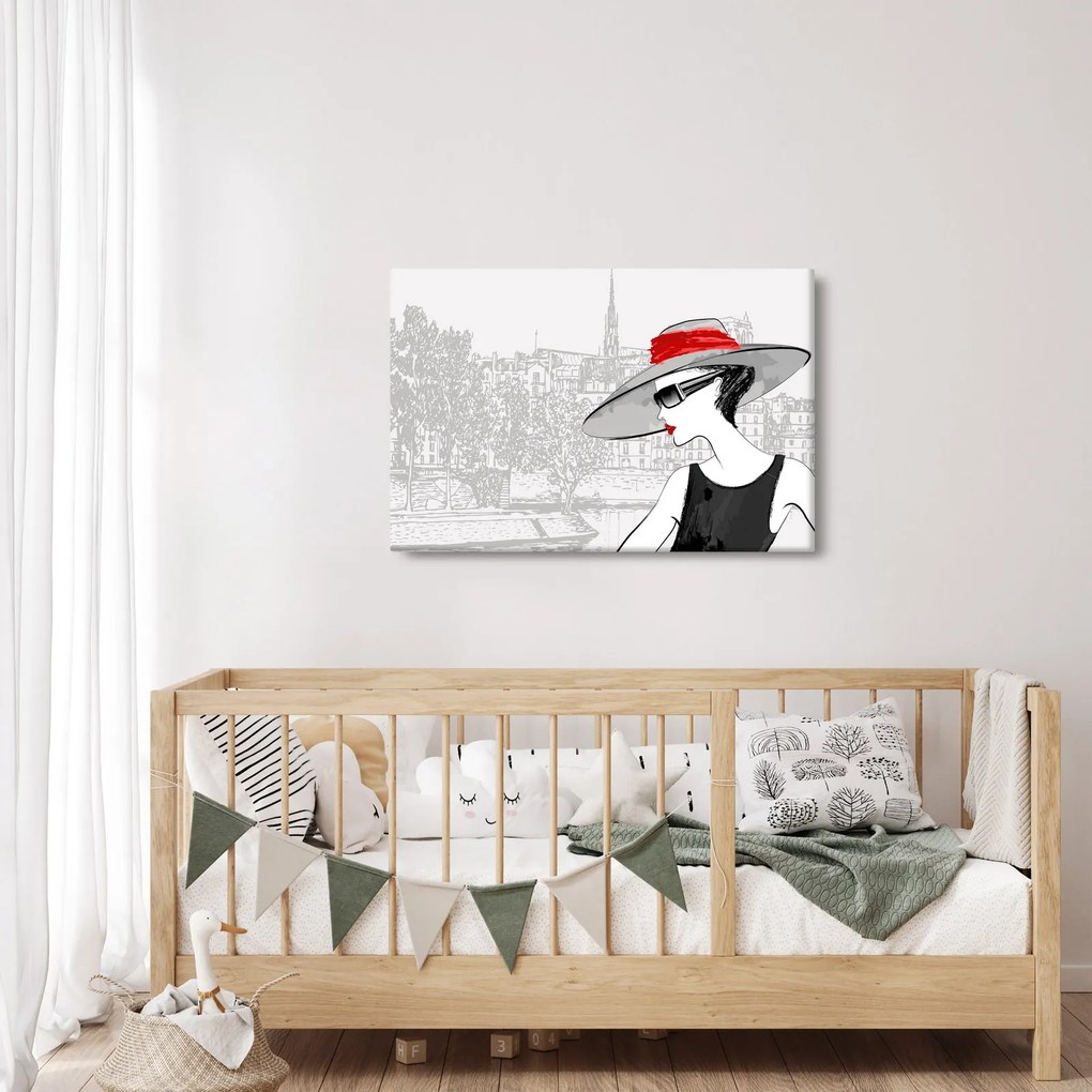 Kép - hölgy a városban (90x60 cm)