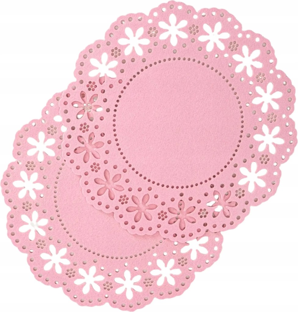 Tanda filc asztalszőnyeg áttört korall mintával, 2db 38 cm Homla