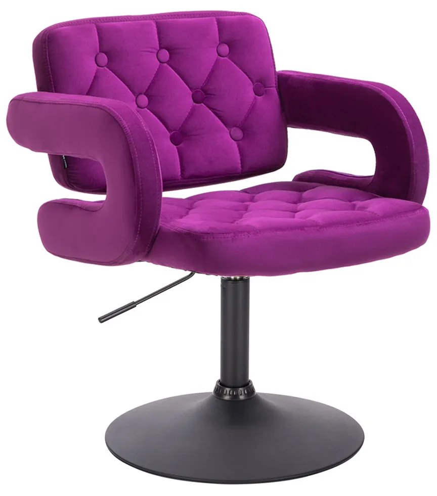 HR8403N Fukszia modern velúr szék fekete lábbal