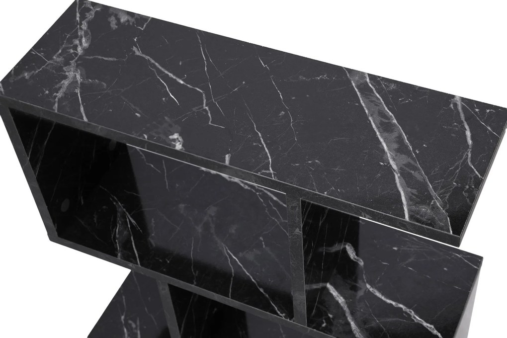 Kis asztal Life - Fekete, Marble