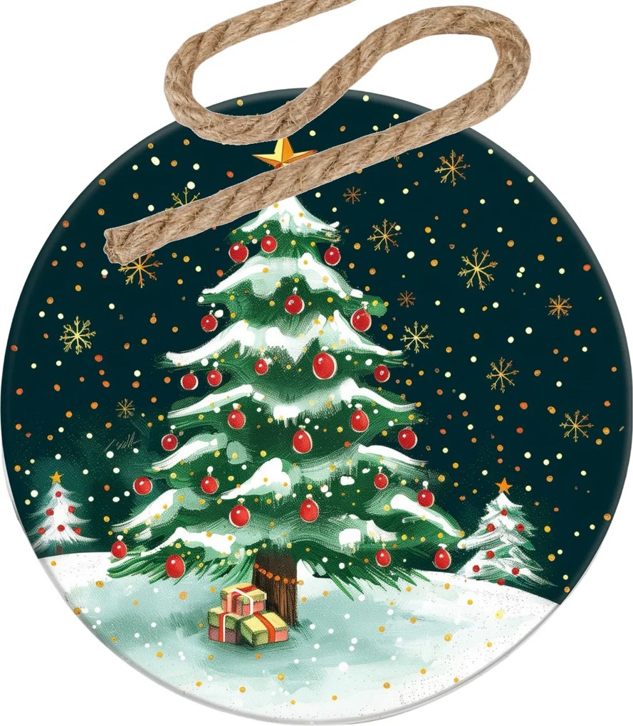 Karácsonyi gömbök karácsonyfára Karácsonyfa az erdőben éjszaka 5 db