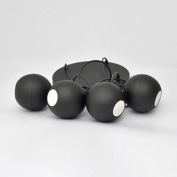 LED Csillár zsinóron MIDWAY 4xGU10/4,8W/230V fekete