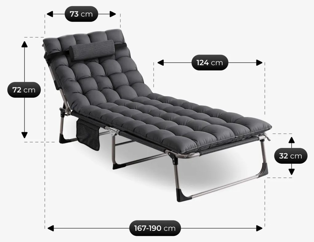 Kempingágy Szürke VENUS