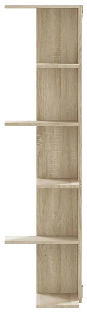 sonoma tölgy szerelt fa fali sarokpolc 36,5 x 36,5 x 140 cm