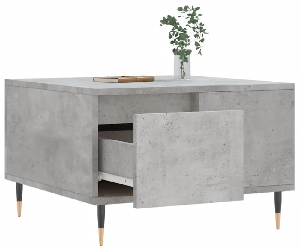 betonszürke szerelt fa dohányzóasztal 55x55x36,5 cm