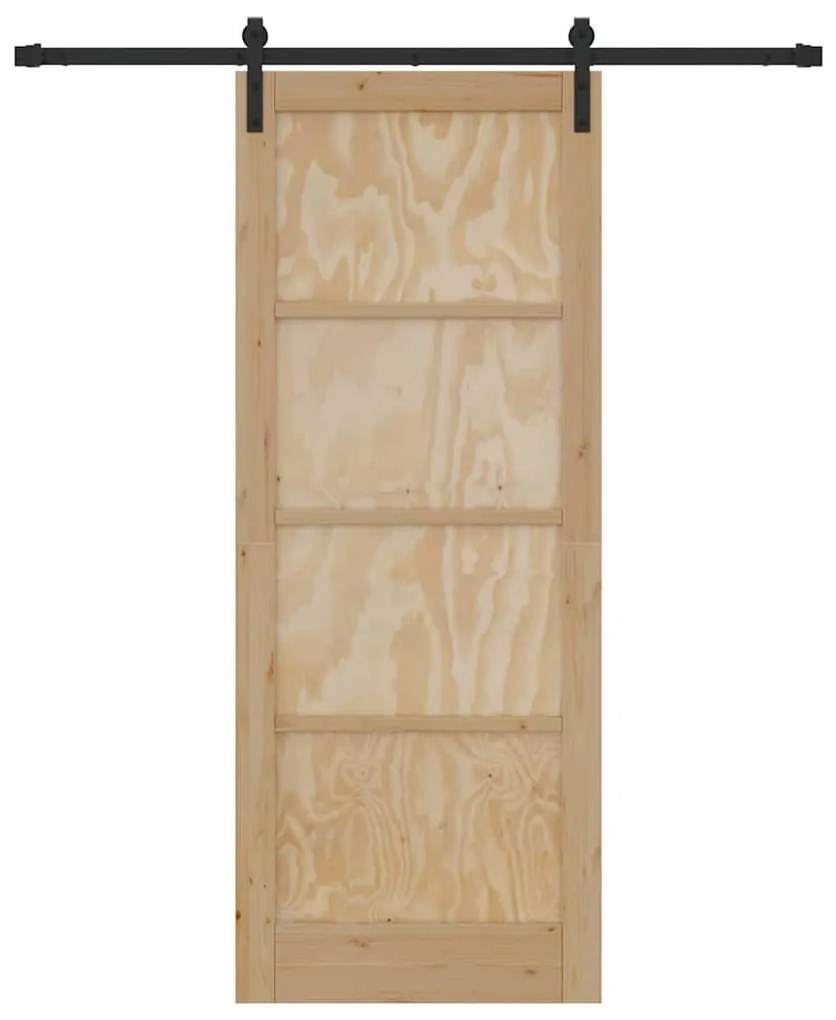 Csúszó Ajtó Természetes és fekete 83 x 211 cm