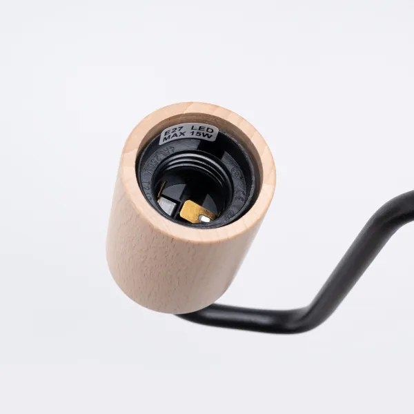 Sollux SL.1668 - Fali lámpa TIMBO 1xE27/15W/230V fekete/bézs/bükkfa