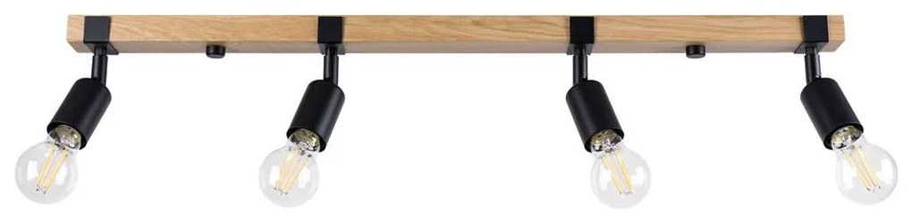 Sollux SL.1298 - Spotlámpa ZUCA 4xE27/15W/230V fekete