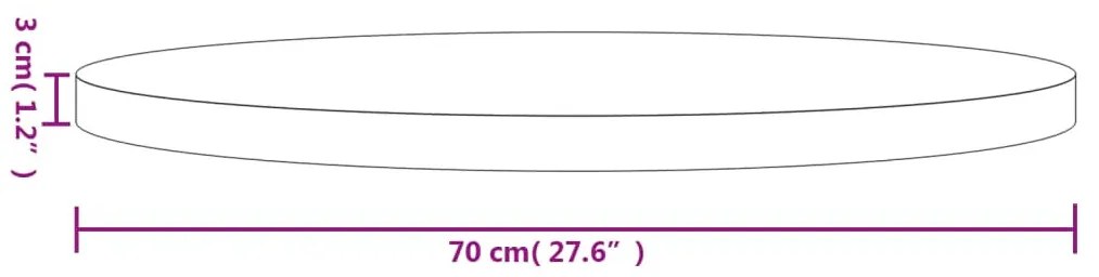 tömör fenyőfa kerek asztallap Ø70 x 3 cm