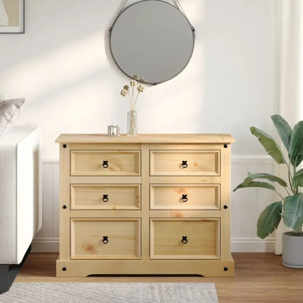 Corona tömör fenyőfa komód 112x48x91 cm