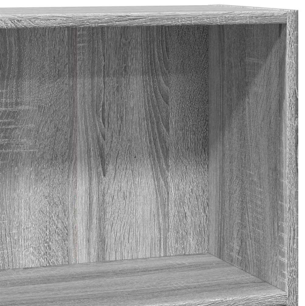 szürke sonoma színű szerelt fa könyvespolc 80 x 24 x 76 cm