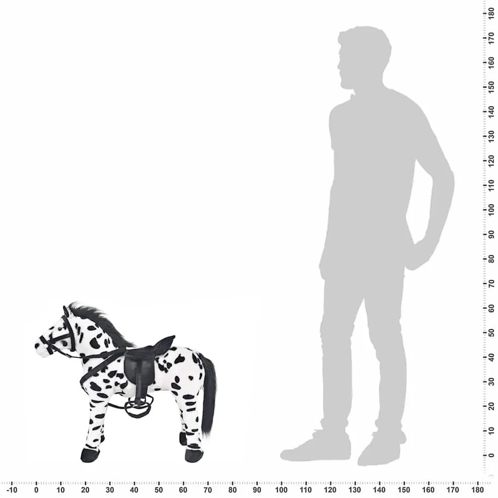 fekete-fehér álló ló plüssjáték XXL