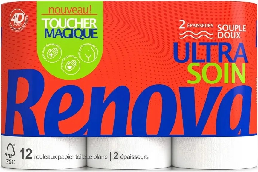Toalettpapír Renova Ultra Soin 12R