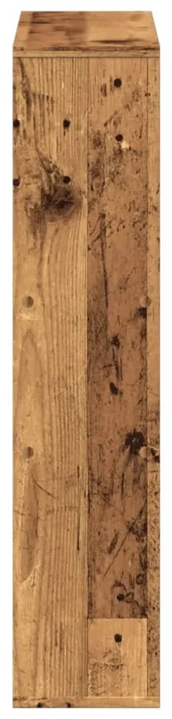 antik fa színű szerelt fa könyvespolc 63 x 20 x 90 cm
